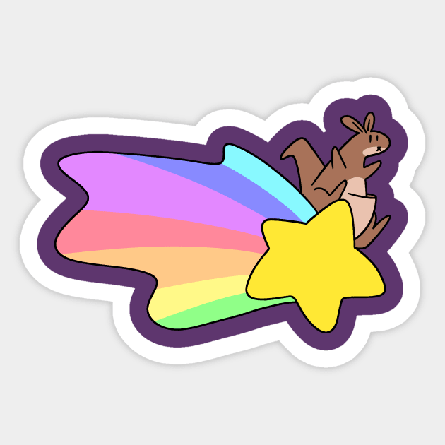 Rainbow Shooting Star Kangaroo Sticker by saradaboru